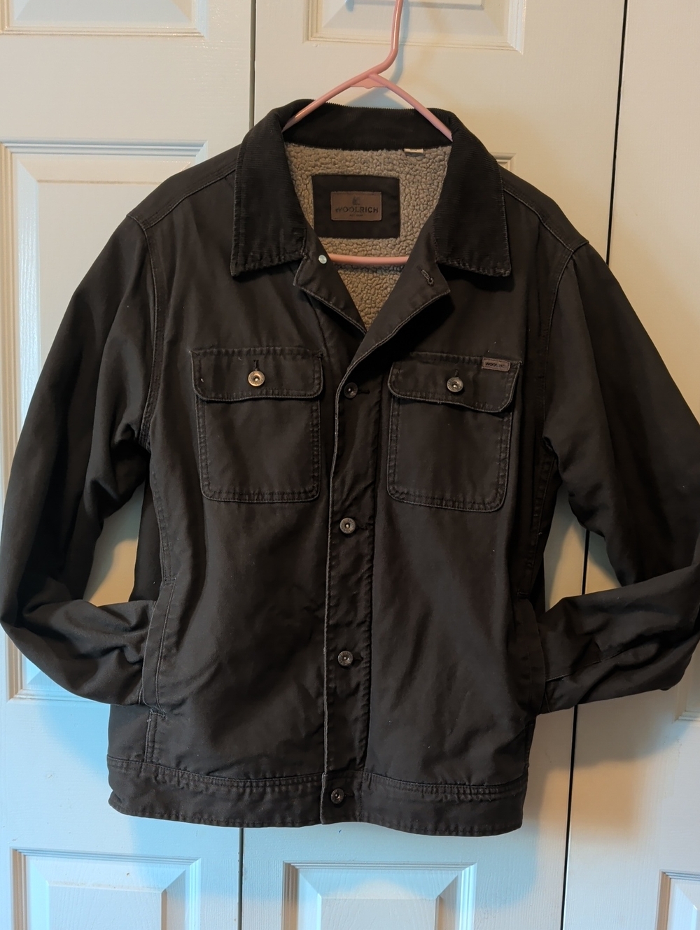 Woolrich Men’s Brown Sherpa-Trim Field Jacket